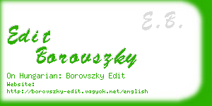 edit borovszky business card